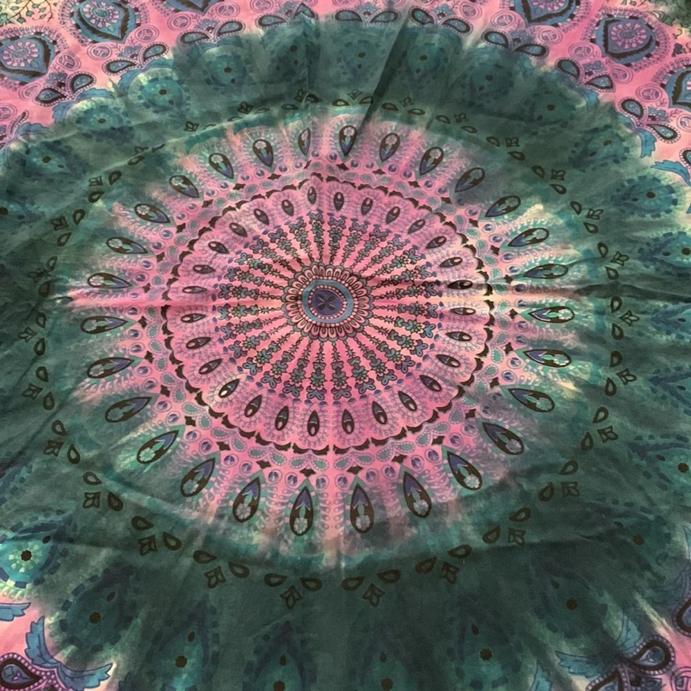 Handcrafted Boho Chic Tapestry. Measures 78” X 52”